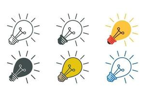 Lightbulb idea Icon symbol template for graphic and web design collection logo vector illustration