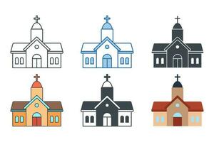 Iglesia icono símbolo modelo para gráfico y web diseño colección logo vector ilustración