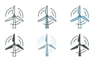 Wind Turbine, Wind power Icon symbol template for graphic and web design collection logo vector illustration