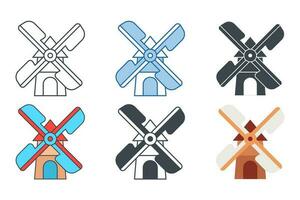 Windmill icon symbol template for graphic and web design collection logo vector illustration