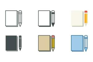 Paper and Pencil Icon symbol template for graphic and web design collection logo vector illustration