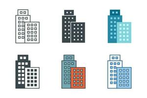 Building Icon symbol template for graphic and web design collection logo vector illustration