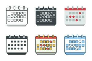 calendario icono símbolo modelo para gráfico y web diseño colección logo vector ilustración