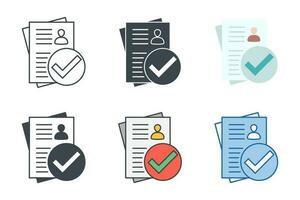 Checklist over Resume Icon symbol template for graphic and web design collection logo vector illustration