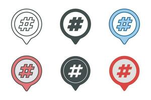 hashtag icono símbolo modelo para gráfico y web diseño colección logo vector ilustración