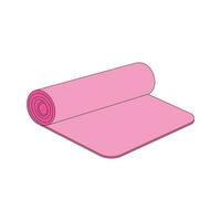 Mat for training. Various Sport equipment. Fitness inventory, gym accessories. Workout stuff bundle. vector