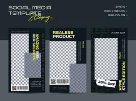 Modern fashion design for social media story template vector