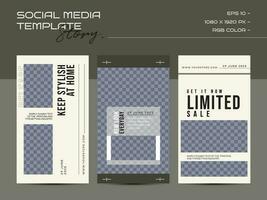 Minimalist fashion design for social media story template vector