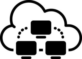 sólido icono para nube informática vector