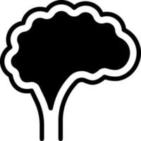 solid icon for brain vector