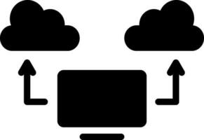 solid icon for computing cloud vector