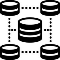 solid icon for database vector