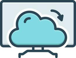 color icon for computing cloud vector