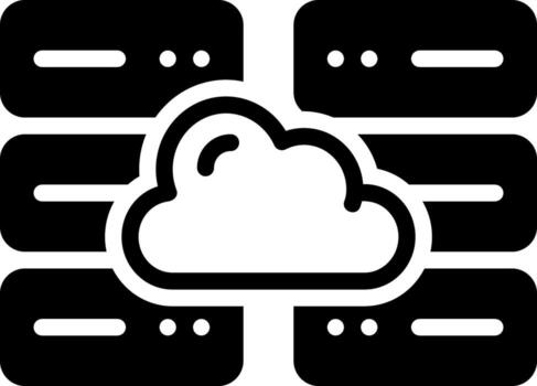 sólido icono para nube servidor vector