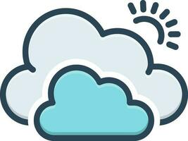 color icon for cloud vector