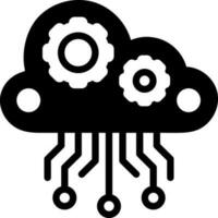 sólido icono para nube informática vector