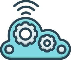 color icon for cloud computing wifi vector
