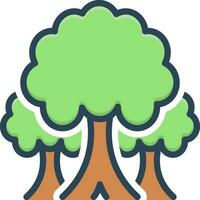 color icon for tree vector