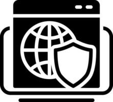 solid icon for web shield vector