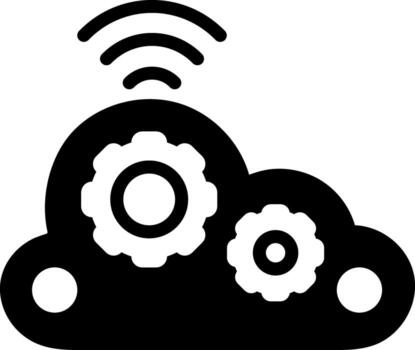 solid icon for cloud computing wifi vector