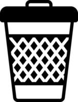 sólido icono para basura lata vector