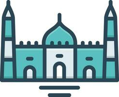 color icon for mosque vector