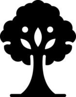 sólido icono para árbol vector