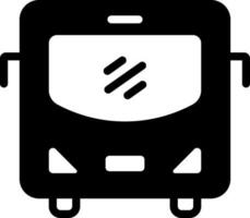 solid icon for bus vector