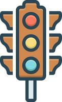 color icon for traffic light vector