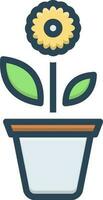 color icon for plant vector