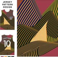 Abstract line wave concept vector jersey pattern template for printing or sublimation sports uniforms football volleyball basketball e-sports cycling and fishing Free Vector.