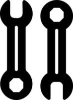 solid icon for wrench vector