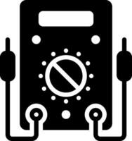 solid icon for voltmeter vector