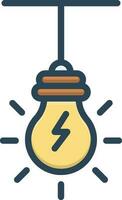 color icon for light bulb vector