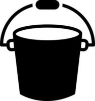 solid icon for bucket vector