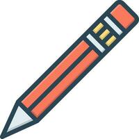 color icon for pencil vector