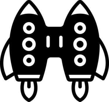 solid icon for jet pack vector