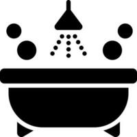 solid icon for bathtub vector