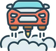 color icon for flying car vector