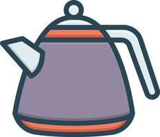 color icon for kettle vector