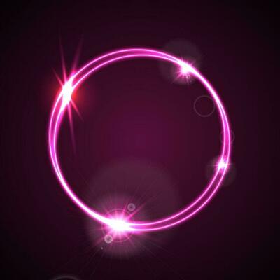 Glowing purple neon vector ring shiny template design