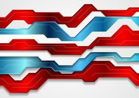 Blue and red abstract technology background vector