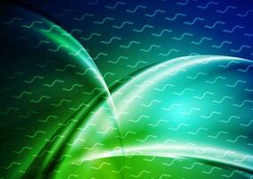 Dark green blue abstract smooth waves background vector