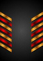 Abstract technology background with red orange stripes vector