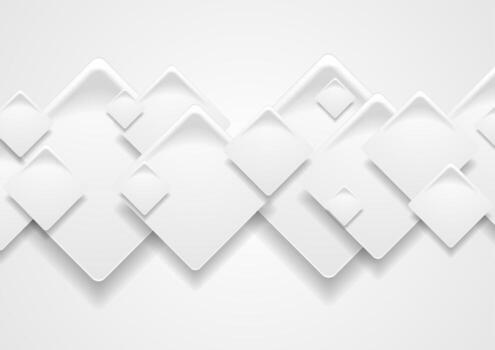 Grey squares abstract hi-tech geometric background vector