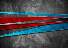 Grunge tech material red, blue and grey background vector