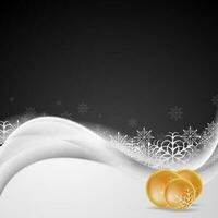 Abstract white waves and Christmas decorations background vector