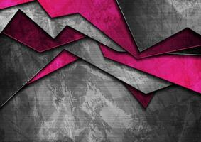 Grunge tech material purple and dark grey background vector