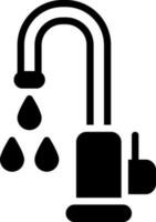 solid icon for faucet vector