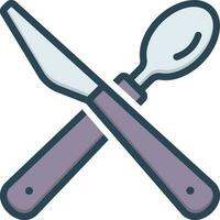 color icon for cutlery vector